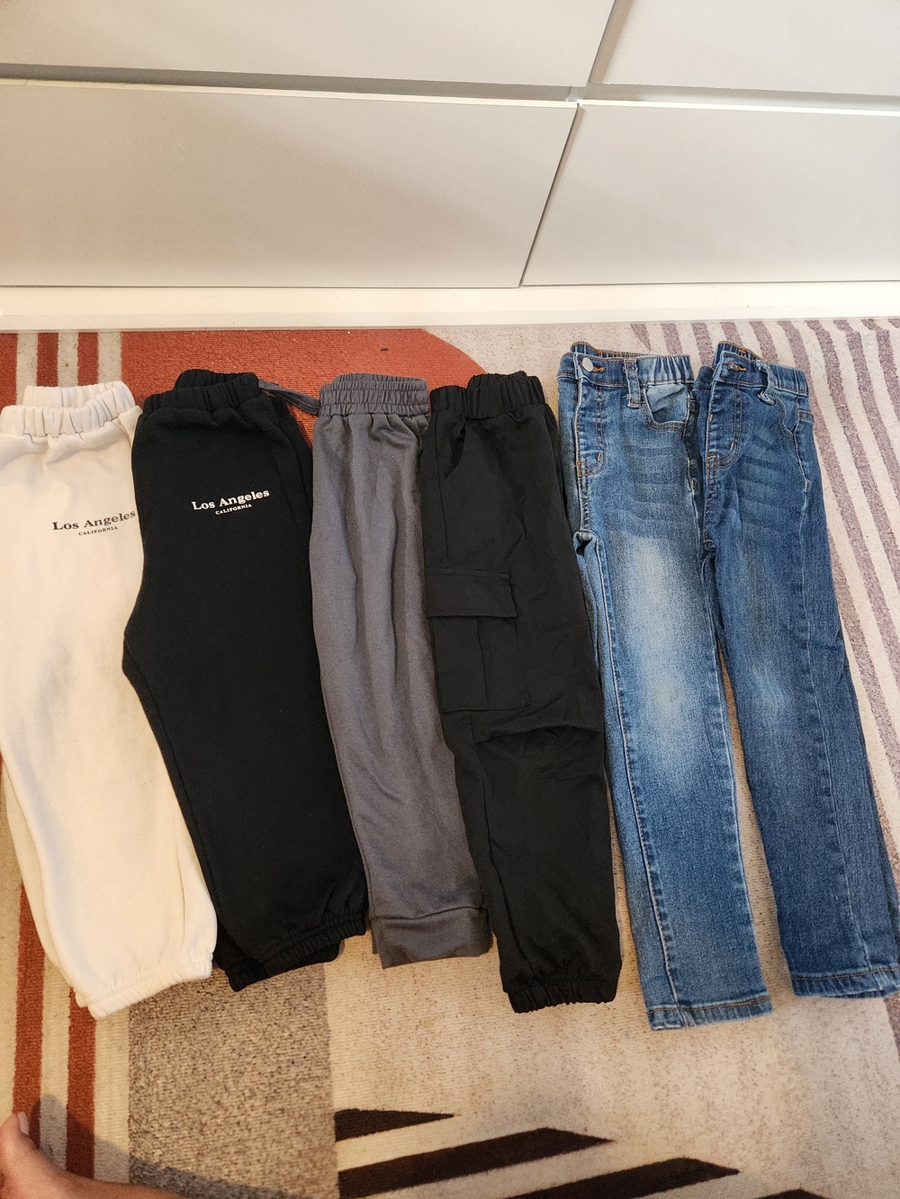 SHEIN Kids Multi-Pack Joggers & Jeans - Black, Gray, Cream, Blue